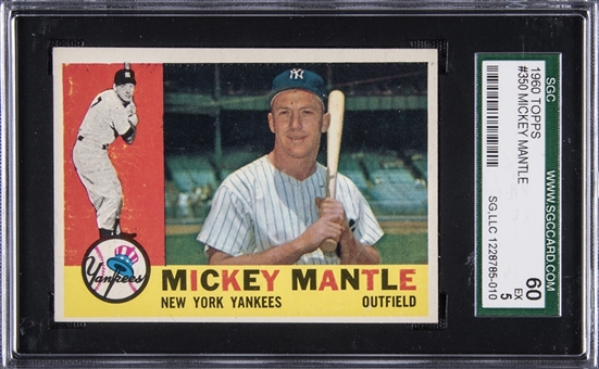1960 Topps #350 Mickey Mantle - SGC EX 5